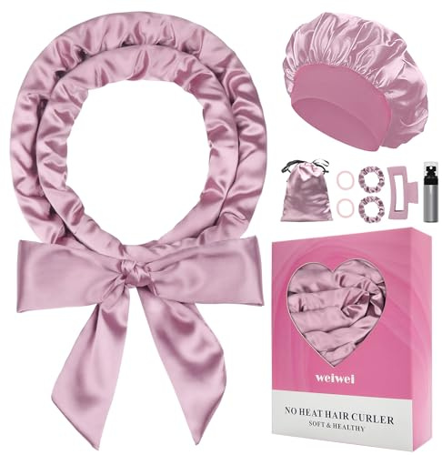 weiwei Satin Heatless Overnight Curls, Lockenwickler Über Nacht Locken Ohne Hitze, 70 Lockenband Locken Über Nacht Heatless Curls Band, 9 Stück Lockenwickler Ohne Hitze Set für Lange Haare