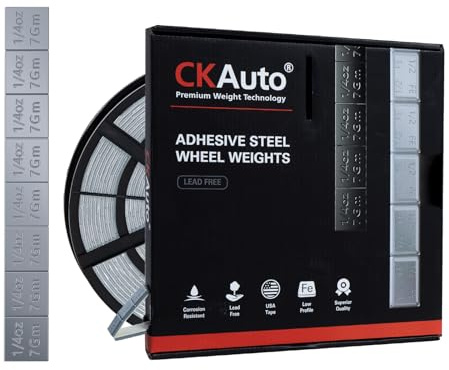 CKAuto 0.25oz, Adhesive Stick on Wheel Weights, Grey Stick on Roll Wheel Weights, 5 kgs/ 11 lb/Roll, 715pcs, OE Quality