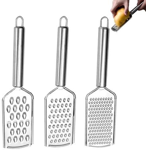 3 grattugia per formaggio, grattugia per mela, agrumi, frutta e verdura e formaggi molli