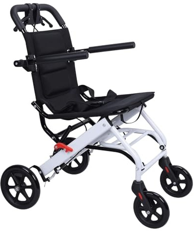 Fauteuil roulant de transport pliable ultra-léger for adultes et personnes âgées, fauteuil roulant de voyage portable en aluminium, supporte une charge de 100 kg.