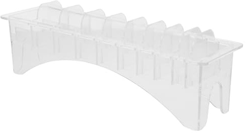 BESTYASH Hair Clipper Comb Organizer Box Transparent Plastic Limit Guide Storage Case with Multi Slots for Barbershop Salon Clipper Station Tray and Barber Storage Holder