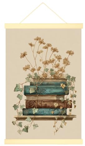 Poster da appendere alla parete, poster vintage rustico edera fiori secchi, nessuno verde, poster da appendere con cornici, decorazione per camera da letto, dormitorio, ufficio, aula 50 x 71 cm