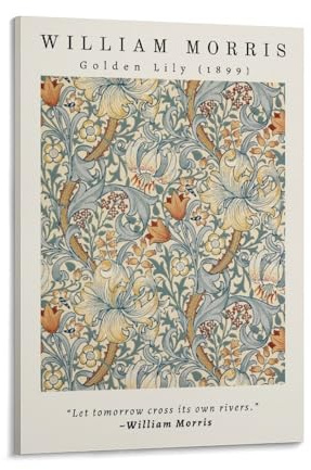William Morris berühmte Ölgemälde, Replik – Goldene Lilie (1899), Poster, Wandkunst, Leinwand, Gemälde, Bild, Wohnzimmer-Dekoration, Zuhause, 40 x 60 cm