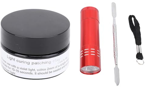 Akozon Masilla Fotopolimerizable de 50 G, Adhesivo de Pasta Rápida Multiusos, Kit de Relleno de Reparación Fotopolimerizable con Luz para Impresiones 3D, Modelos, Manualidades, Uñas