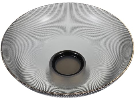 Toyvian Coupe à Fruits sur Pied en Verre Gris 30 Cm Contenant Alimentaire Résistant la Décoloration Bol de Service Polyvalent Cuisine et Salon Plateau Décoratif pour Fruits et En-cas