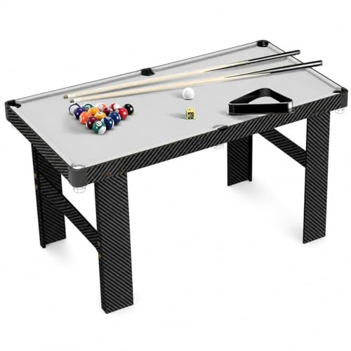 MotiveTech Besonders großer klappbarer Billardtisch 146cm, Snooker Edition, Holzverbund, mit Langen Beinen, inklusive Billard-Tischzubehörset
