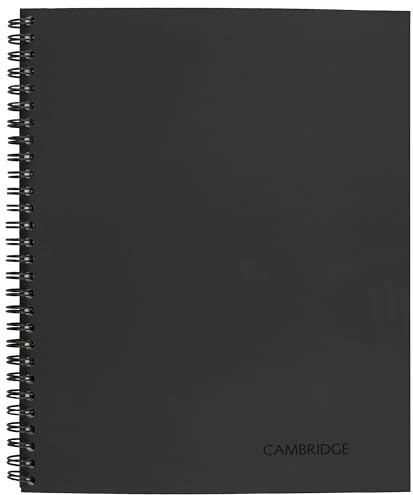 Cambridge Limited Business Notebook, Legal Ruled Paper, 6-3/4 x 9-1/2, 80 Sheets, Flexible Soft Touch Cover, Wirebound, Gray (06672)