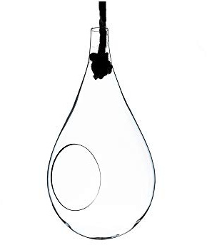 WGV Hanging Planter Terrarium, Width 6, Height 11, DIY Clear Glass Succulents Air Teardrop Floral Container (Including Rope), Candle Holder Vase for Outdoor Indoor Decor, 1 Piece