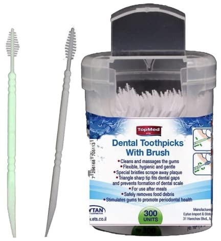 TOPMED ETS Cura Orale Dentale Spazzola Dentale Doppia Testa Plastica 300 Pezzi