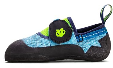 EVOLV Venga Kids' Rock Climbing Shoes - Blue/Neon Lime - 4
