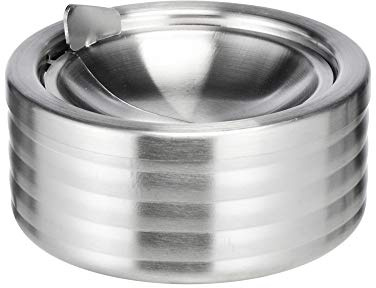Gravidus praktischer Klappaschenbecher aus Edelstahl - Sturmaschenbecher mit Windschutz 12x12x5,5 cm Aschenbecher