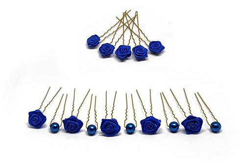 15tlg. Braut - Haarschmuck Set - Brauthaarschmuck | Set-3-G - Blau