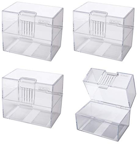 4x Karteikasten / Lernbox / DIN A8 / transparent
