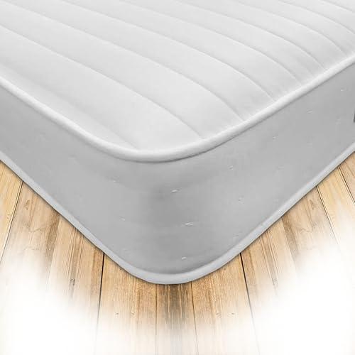 Starlight Beds Soverign Hybrid Single Mattress, 3ft x 6ft3 | 1 Inch Memory Foam, Coil Spring, Medium Firmness, 9 Inch Deep, White, 90 x 190 x 23cm