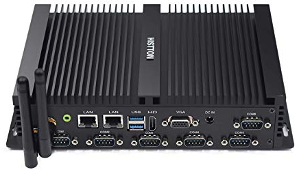 HISTTON PC Fanless Mini PC Industriel Core i5-4200U, 8GB RAM 128GB SSD, Micro PC, Dual LAN, BT, Mini Ordinateur de Bureau with HDMI/VGA Port, 6 RS232 COM, Support Windows 10 Pro/Linux