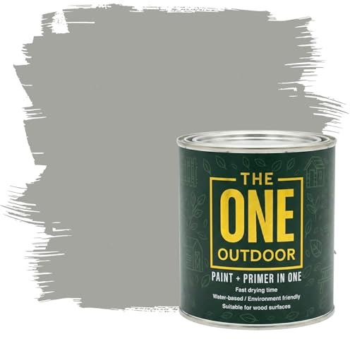 THE ONE Outdoor Paint - Grey, 1 Litre | Durable Exterior Paint for Wood, Metal & Masonry | Weather Resistant Finish