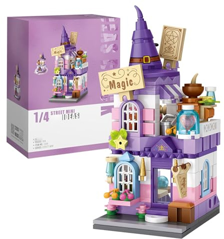 MEIEST Mini City Shop Street View Building Blocks Model Set,Simulation Architecture Collection Particle Construction Building Bricks Toy,Home Decoration,14+(Magic House)