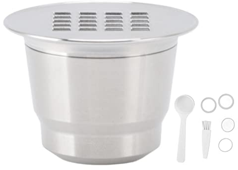 Cápsulas de Café Reutilizables de Acero Inoxidable para U, con Cucharadita y Cepillo