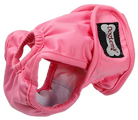 BePetMia Waschbare Windeln für Hunde, Wiederverwendbare Hundewindeln, Umweltfreundliche Damenbinden Höschen für weibliche Haustiere (Rosa, L: 36-54cm)