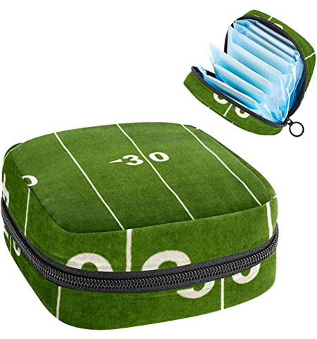 Aufbewahrungstasche für Damenbinden, Menstruationstassen-Tasche, Perioden-Tasche, Organizer für weibliche Pads, Tampons, Fußball-Hof-Linie