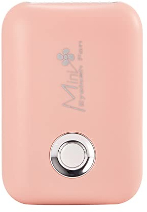 ThreeH USB Mini Tragbarer Ventilator 3 Windgeschwindigkeiten Wiederaufladbarer tragbarer Wimpern-Trockner Leichtgewichtiger blattloser Dask Fan für Reisen Büro Zuhause,Rosa