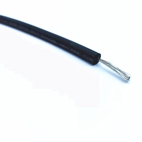 ICAMAS Cavo Nero UL3239 Cavo ad Alta Tensione in Silicone 30KV 40KV 50KV22awg 20awg 18awg 16awg Temperatura Elevata 150° (Color : Black, Size : 5M_40KV-22AWG)