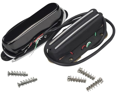 FLEOR Alnico 5 TL-Tonabnehmer Hot-Rail-Humbucker-Steg-Tonabnehmer 6~7K & Single-Coil-Hals-Tonabnehmer Schwarz 7~8K Fit TL Gitarrenteil