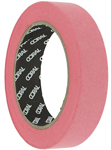 Coral 71601 Precision Masking Tape Low Tack Clean Edges on Sensitive Surfaces Pink Washi Paper 1 inch 50M roll