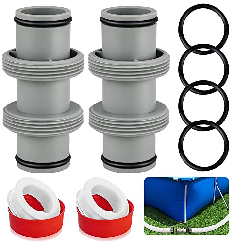 Poolschlauch 38mm Verbinder, Pool Anschlussset 38mm, Poolschlauch Adapter, Schlauchverbinder, für Intex Bestway Coleman,für Pool Schlauchverbinder Verlängerung.