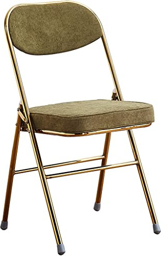 Chaises Pliante Chaise Pliante Confortable Chaise Commerciale De Bureau Rétro, Chaise Pliante Confortable en Velours Côtelé, Chaise D'événement De Conception Ergonomique (Color : Olive Green, S : 46