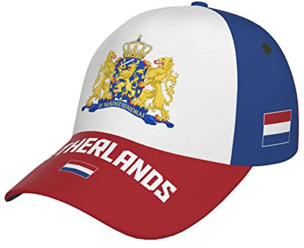 Herren Damen Baseball Kappen Niederländische Flagge Cooler Niederländer Hip-Hop-Hut Leicht Basecap Verstellbar Baseballmütze Für Draussen Angeln Sport