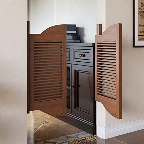 Saloon Porte Portes de Carré Authentiques avec Fenêtre à Persiennes, Porte Battante pour Cloison Intérieure, Portes de Café en Bois Massif Préfabriquées, Porte Ouest à Moitié Fendue Chauve-Souris ( Si