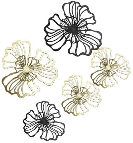 Cabilock 5St Wanddekoration aus Eisen Wandkunst Wandbehangblume Wandornament aus Metall hängendes Ornament aushöhlen 5-teiliges Set das Schild schmücken aus Metall