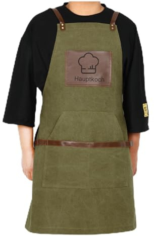 NGTSFLY Grillschürze für Männer Lustig Personalisiert Leinwand Lederschürze Verstellbar mit Taschen Geeignet für Den Heimgebrauch, Grillpartys,Geschenk für Männer zum Vatertag,Geburtstag