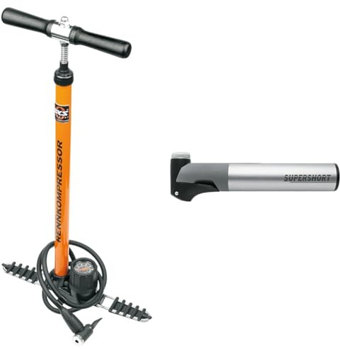 SKS GERMANY RENNKOMPRESSOR E.V.A. Standpumpe & SUPERSHORT Minipumpe für Fahrräder