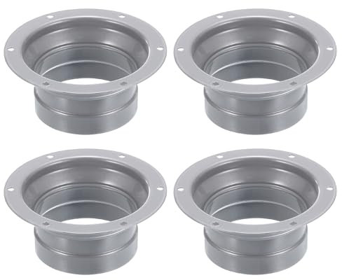 PATIKIL 3 Pollici Flangia Raccordo per Tubo, 4pz Tubo Dritto Raccordo in Metallo Condotto dell'Aria Ventilazione Rotondo Flangia per Riscaldamento Raffreddamento Ventilazione Sistemi HVAC
