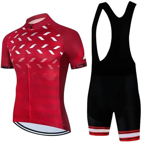 ARBOEE Triathlonanzug für Herren, MTB, Fahrrad, Kleidung, Radlerhose, 9D, Gel-Pad, Fahrradkleidung, atmungsaktiv, schnell trocknend (rot, 1,5 TG), Rot - 1, 5XL