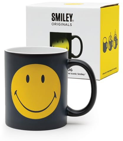 Suck UK Smiley-Thermobecher, Farbwechsel-Tasse, Kaffee-Geschenke für Männer, Kaffeetassen, Papa- und Teetasse, Herren-Geschenkideen und einzigartiges Vatergeschenk, große Tassen für Männer und Tassen