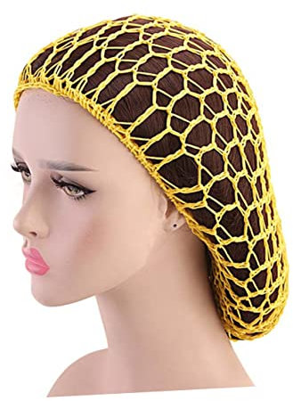 LALADEFIEE 2 Stück Lange Häkel Netz Schlafmütze Aus Stretch Material Haarschutz Haarnetz Für Damen Elastisch Und Bequem Geeignet Für Gepflegte Haare Beim Schlafen