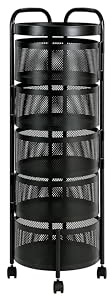 FEFE 360° Rotating Spice Rack Lazy Susan Cupboard Organizer, Turntable Rack for Pantry Cabinet Cupboards Countertop Storage Rack for Kitchen -Square (5 Basket)