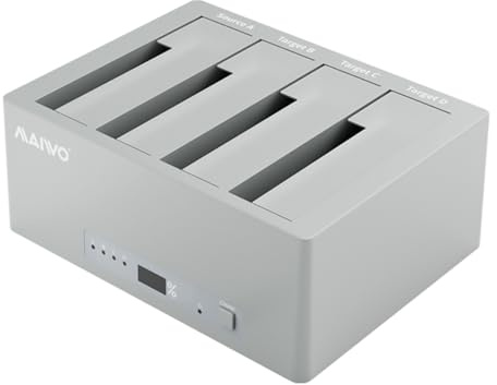 MAIWO Hard Drive Docking Station Offline Cloner 4 Bay USB-C SATA III Chipset, Support 2.5 3.5 Inch SATA HDDs SSDs, 96TB Capacity, External HDD Duplicator with UASP