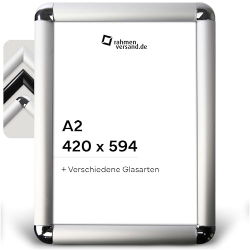 PANORAHMA BILDERRAHMEN Klapprahmen Silber - Arcylglas A2 42x59,4 / Klapprahmen DIN Maße zum Aufhängen / Klapprahmen Modern/rund
