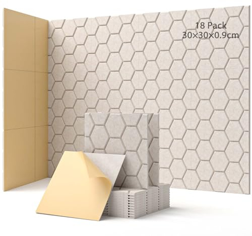 Soundsbay Paneles Acústicos Autoadhesivos Panal 18 Piezas Beige 30x30x0.9cm