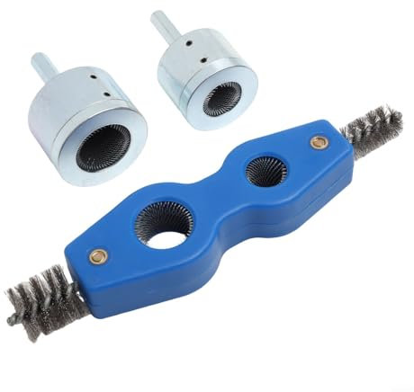 Eawfgtuw Kupferrohrreiniger-Set, Kupferrohrreiniger und Reibahle, Sanitärbürste, Kupferrohr für PVC, PPR, Kupfer, Messing, Aluminiumrohre (15 mm + 22 mm)