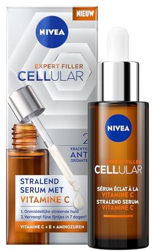 NIVEA Cellular Expert Filler Sérum Éclat à la Vitamine C (1x 30 ml) — Sérum visage enrichi en Vitamine C & E et Acides Aminés — Soin concentré pour un teint lumineux