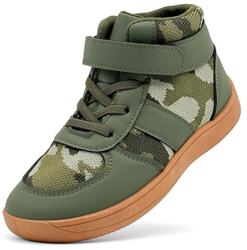 Duovodu Zapatos de boxeo y lucha libre para niños y niñas, botas de senderismo y escalada al aire libre, Verde militar, 34 EU
