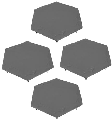 SEAFRONT Walkway -Trittsteine ​​Dekorative Outdoor mit 24 -pcs Erdgeschichten, Wetterfeste Steine ​​für Gartenhof, 4pcs Langlebige Steine (GREY)
