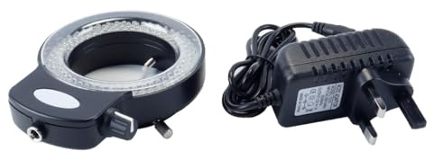 Hoite Ring Light Illuminator for Stereo Microscope, 0-100% Adjustable, Durable in Use for Camera Home Microscope Office (Black)