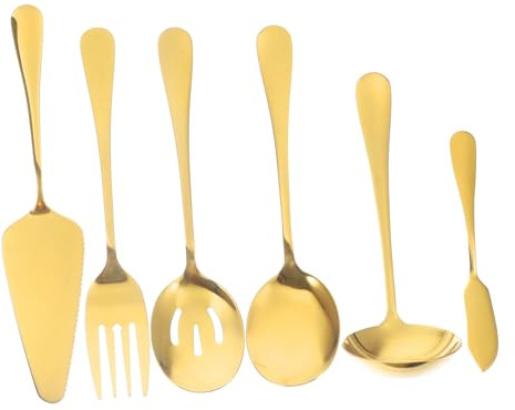 POPETPOP Set de Couverts INOX Doré pour Service Kit Ustensiles Cuisine Ergonomique Adapté Maison Restaurant et Fête