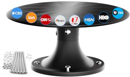 2025 RV TV Aerial with Signal Booster – Long Range 360° Reception, Freeview Compatible HD Antenna for 4K/1080p Smart TVs, Easy Setup with 10m Coaxial Cable Included